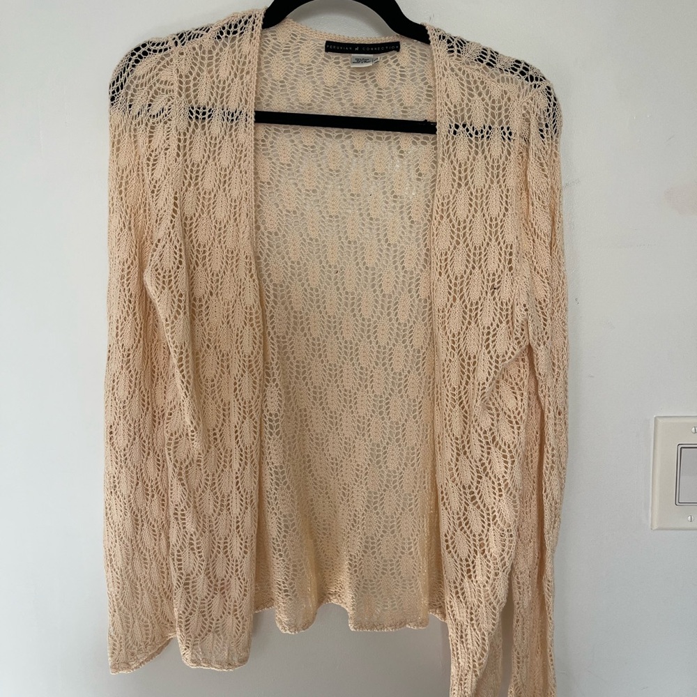 Peruvian Connection Cream Lace Cardigan